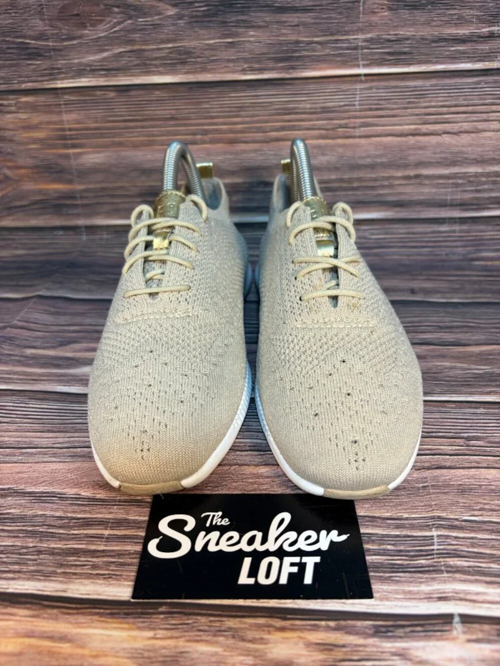 Cole Haan 2.ZeroGrand Stitchlite Wingtip Oxfords Beige Knit Women's Sneakers 7.5